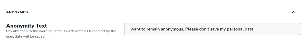 Forms Anonymity Block Forms Anonymity Block