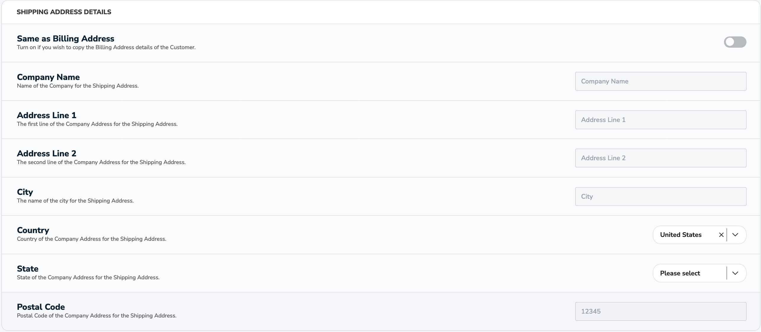 Virtual Terminal Customer Information Tab Shipping Address Details Virtual Terminal Customer Information Tab Shipping Address Details